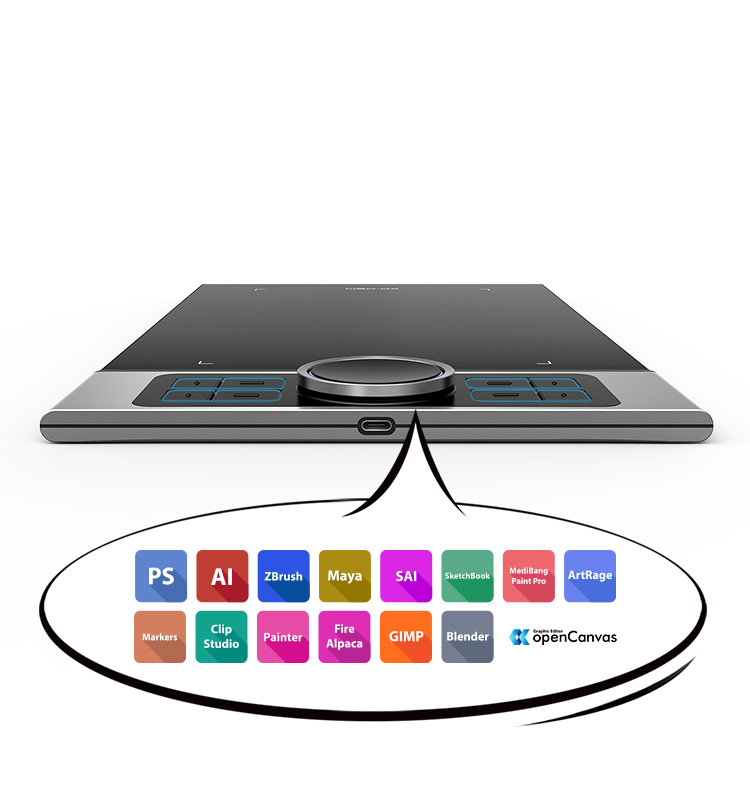 XP-Pen Deco Pro graphic tablet includes 8 fully customizable buttons
