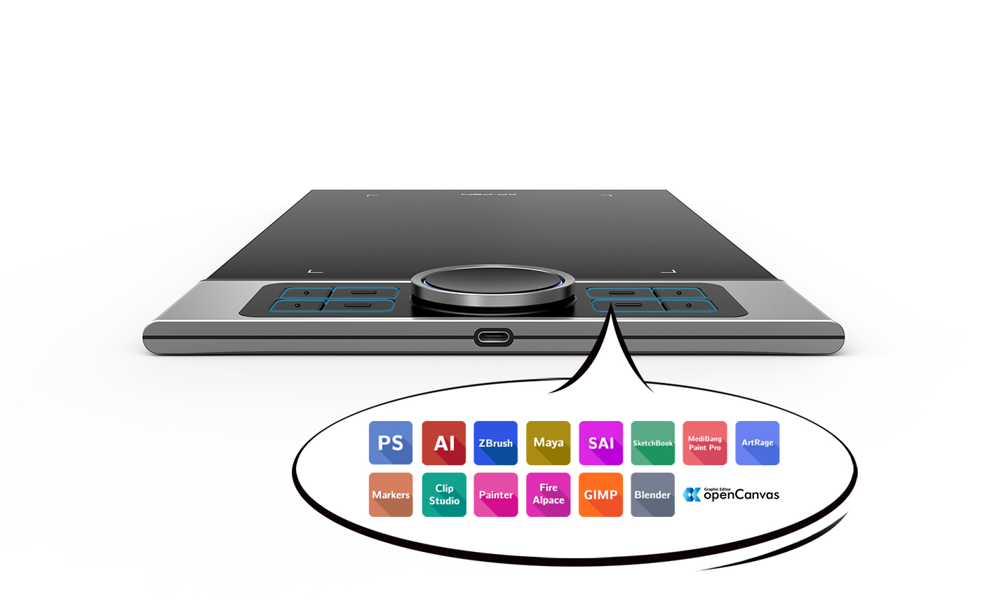 XP-Pen Deco Pro graphic tablet includes  8 fully customizable buttons